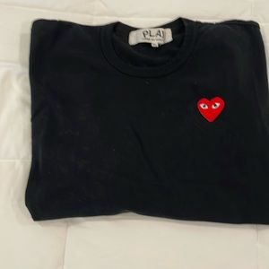 Comme de Garçons Play long sleeve black t shirt